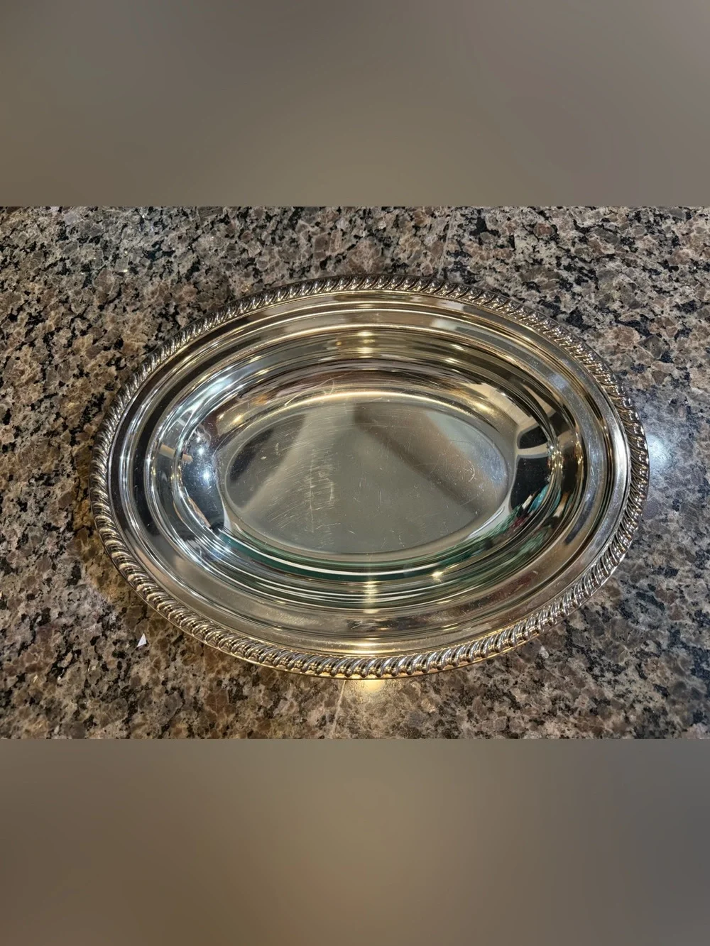 Vtg International Silver Co Silver Plate Oval Platter Tray Serving Dish 9” X 12”